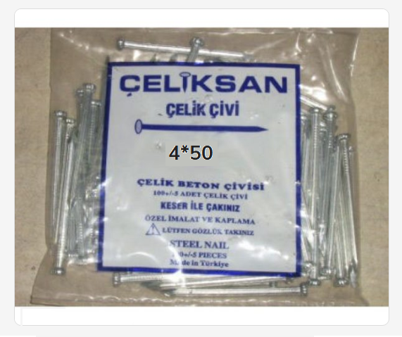018051   Çeliksan Çelik Çivi 4*50 (Beton)