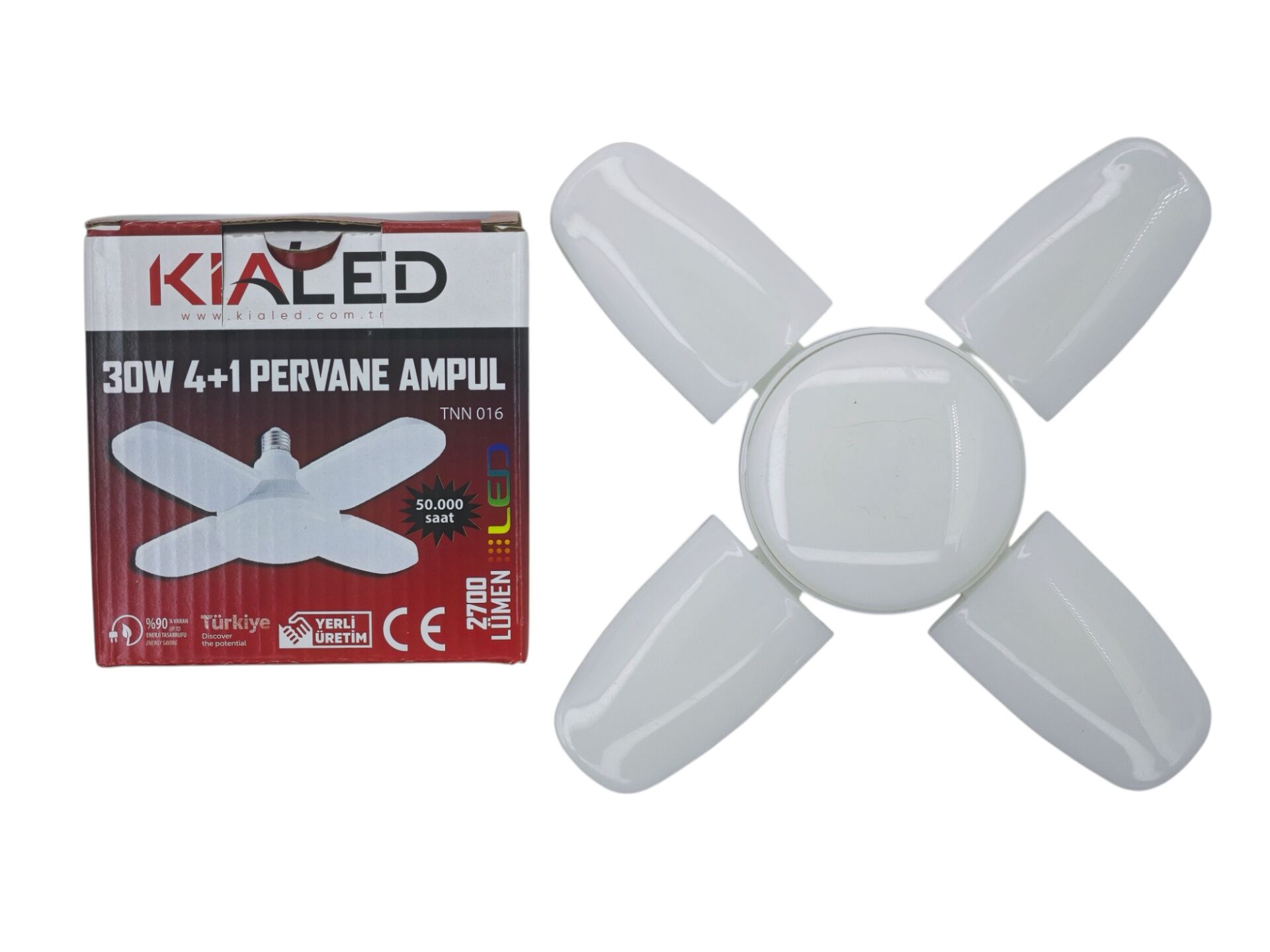 TNN 016   E27-30W Kia Led Mango 4+1 Pervane Ampul