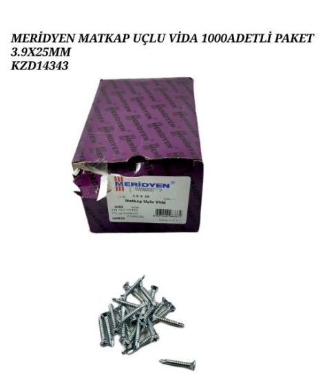 160620   Meridyen 3,9*25 YHB Matkap Uçlu Vida 1000li