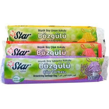 501   Star Büzgülü Çöp Torbası 55*60cm - Limon