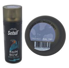 TAB-423   Selsil Raınbow Akrilik Sprey Boya 400ml - Gümüş Gri