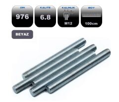 15992   M12 Beyaz Gijon Civata 1M - Tij - Saplama