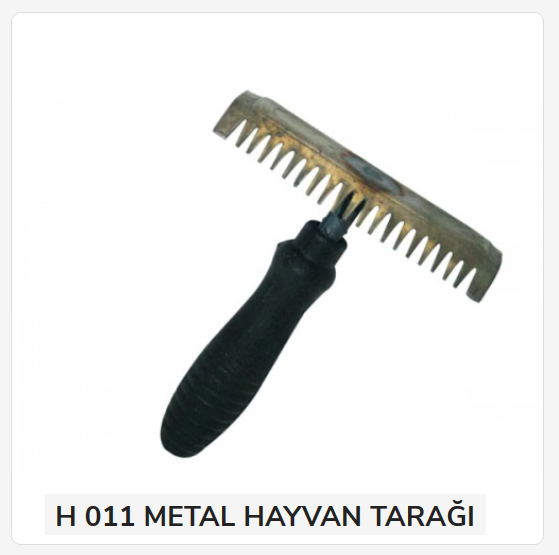 00230   Metal Hayvan Tarağı-Kaşağı - Plastik Sap