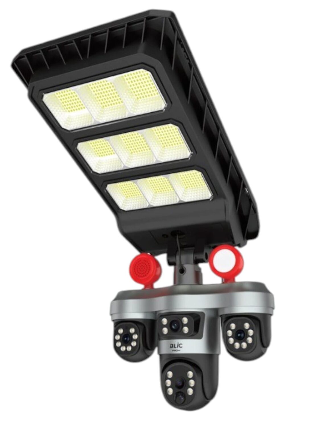BLM-102   Blic 13W Solar Sarjlı Led Sokak Lambalı 3+3+3MP IP Kamera