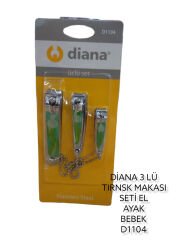 D1104   Diana Tırnak Makası Aile Seti 3Lü