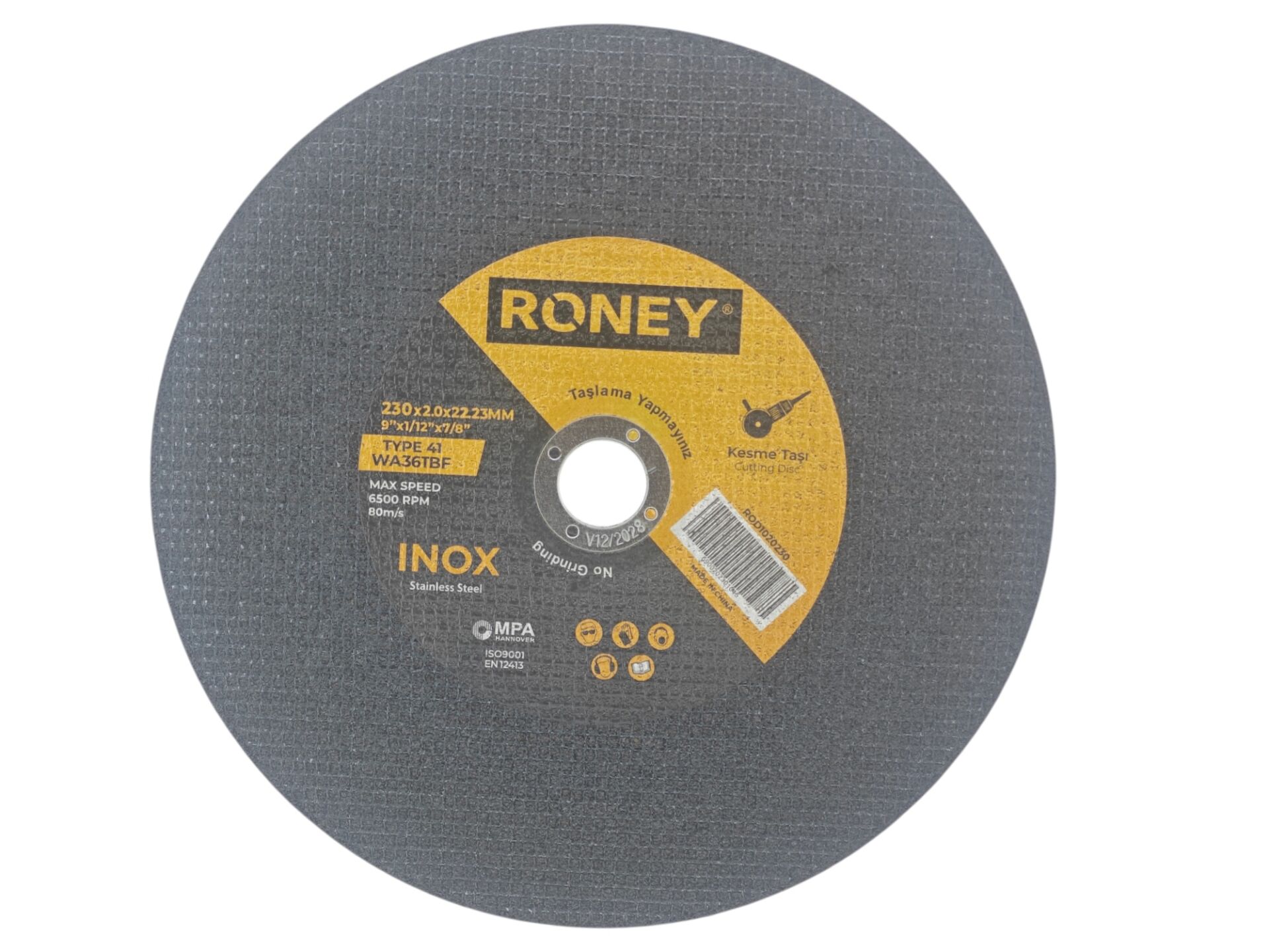 1020230   Roney WA36TBF İnox Kesici Taş 230*2mm