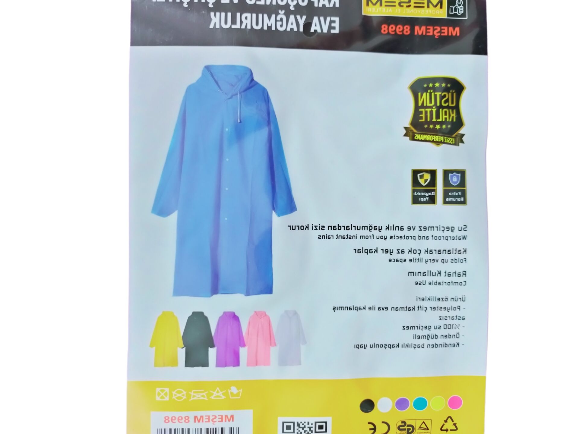M-8998   Meşem Eva Yağmurluk - Renkli