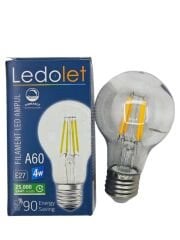A60   Ledolet E27-4W Flament Led Bulb A60 Ampul