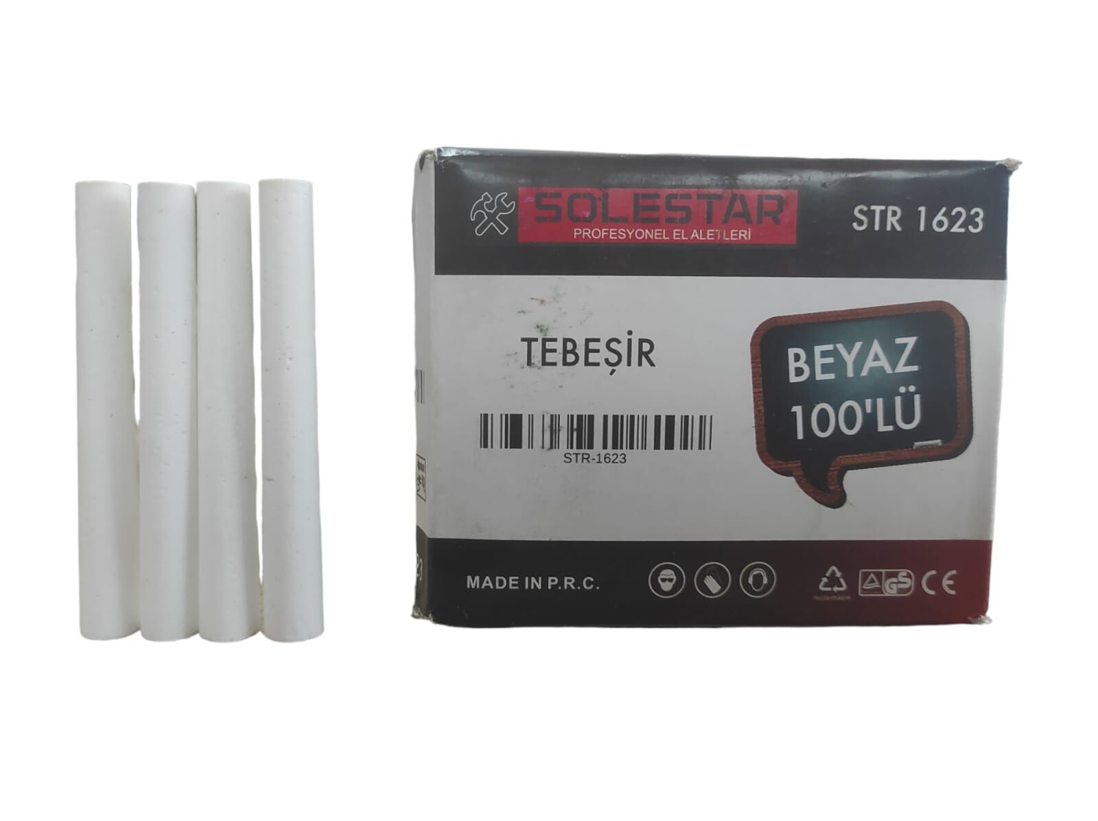 Str-1623   Solestar Beyaz Tebeşir 100Lü