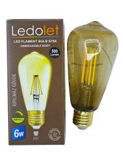 ST64   Ledolet E27-6W Flament Led Bulb ST64 Ampul