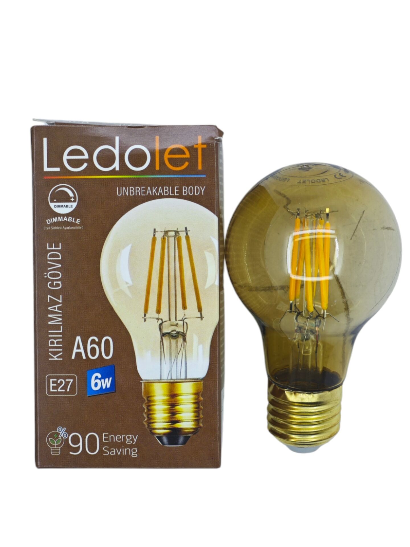 A60   Ledolet E27-6W Flament Led Bulb A60 Ampul