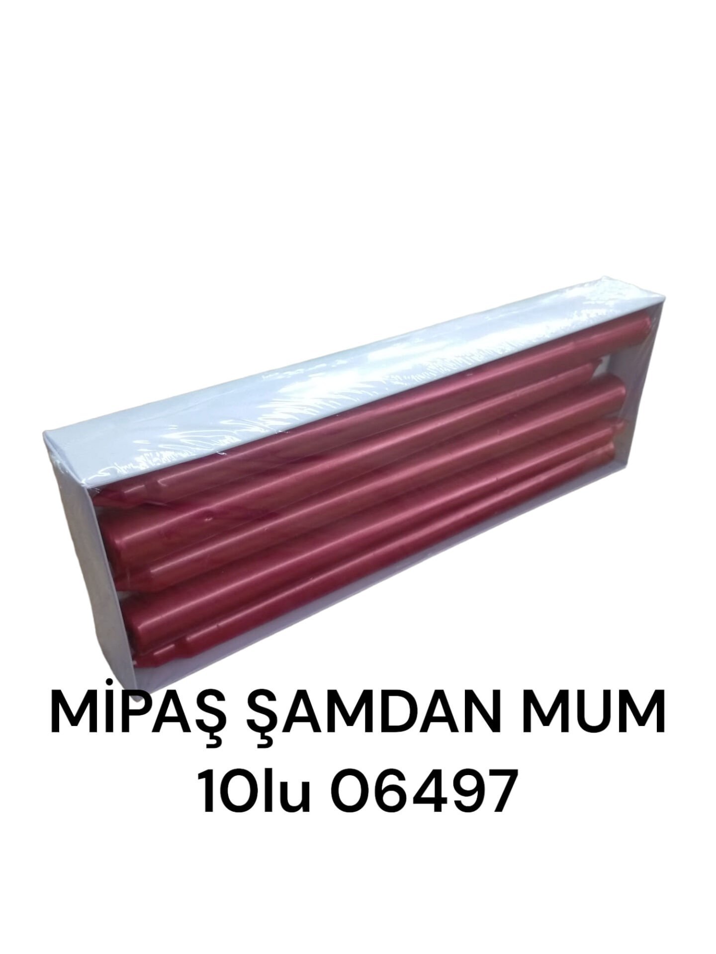 06497   Mipaş Renkli Şamdan Mumu 10Lu 25Cm