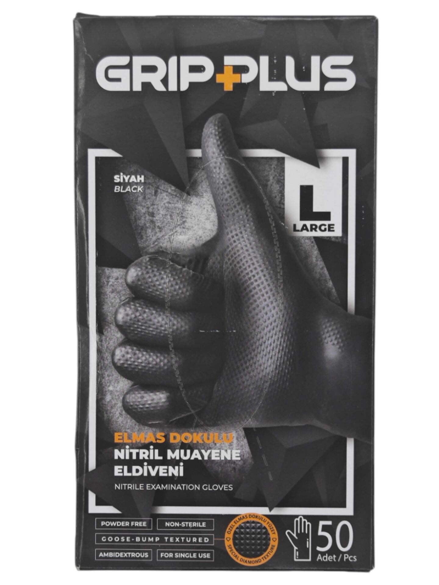 6245   Grip Plus Elmas Dokulu (L) Muayene Eldiveni 50li