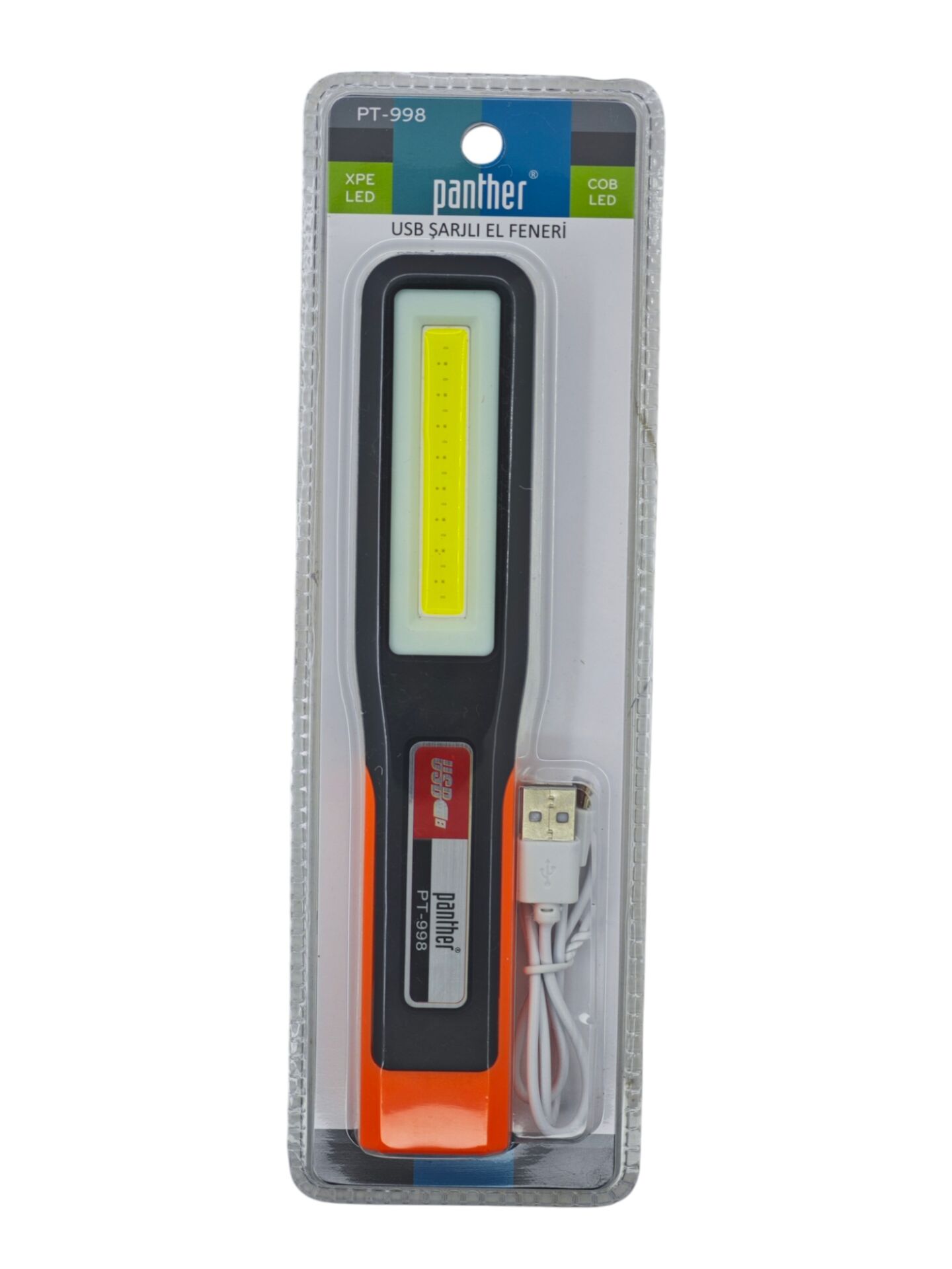 PT-998   Panther Mıknatıslı USB Şarjlı El Feneri