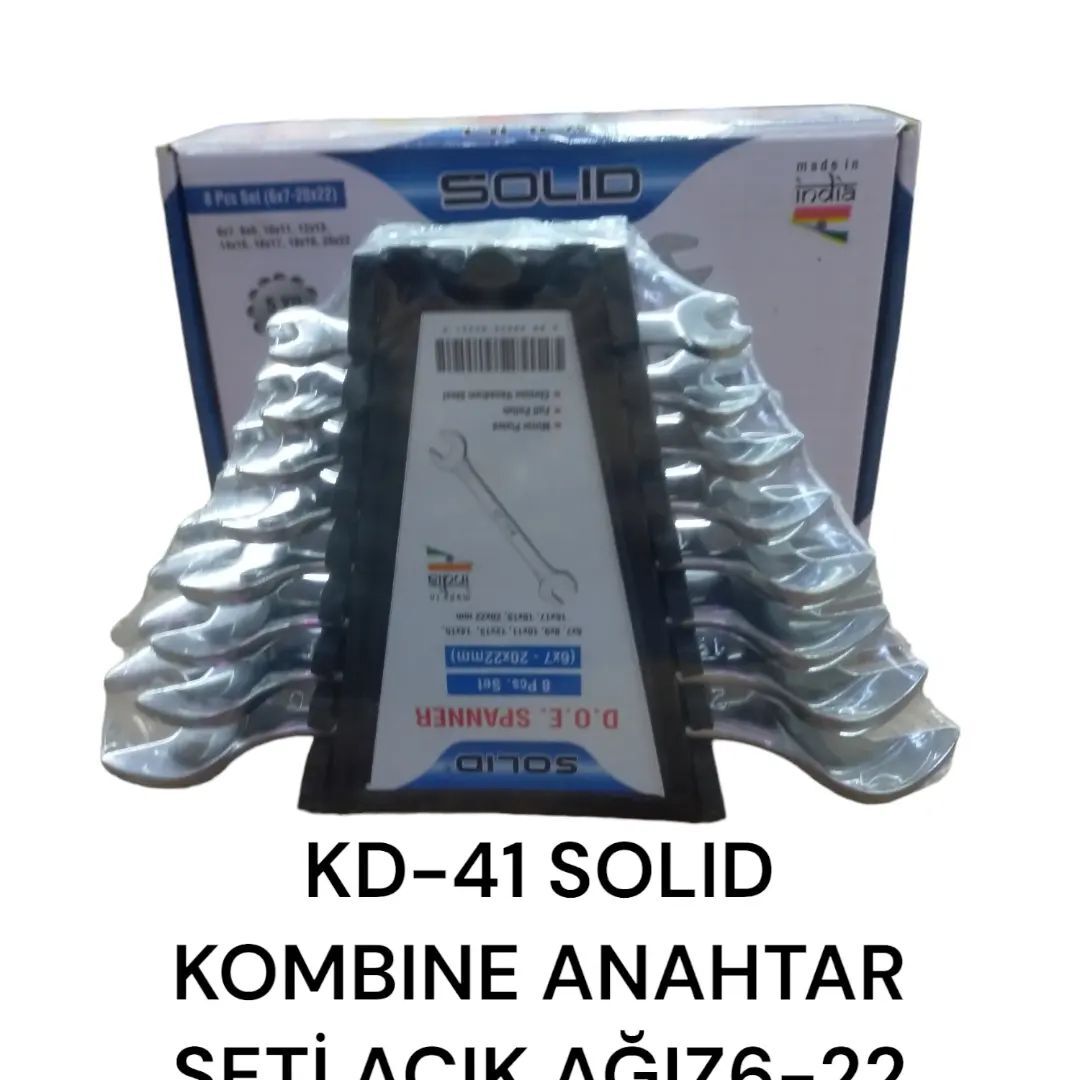 Kd-41   Solıd Kombine Anahtar Seti 8Li 6-22Mm - Düz