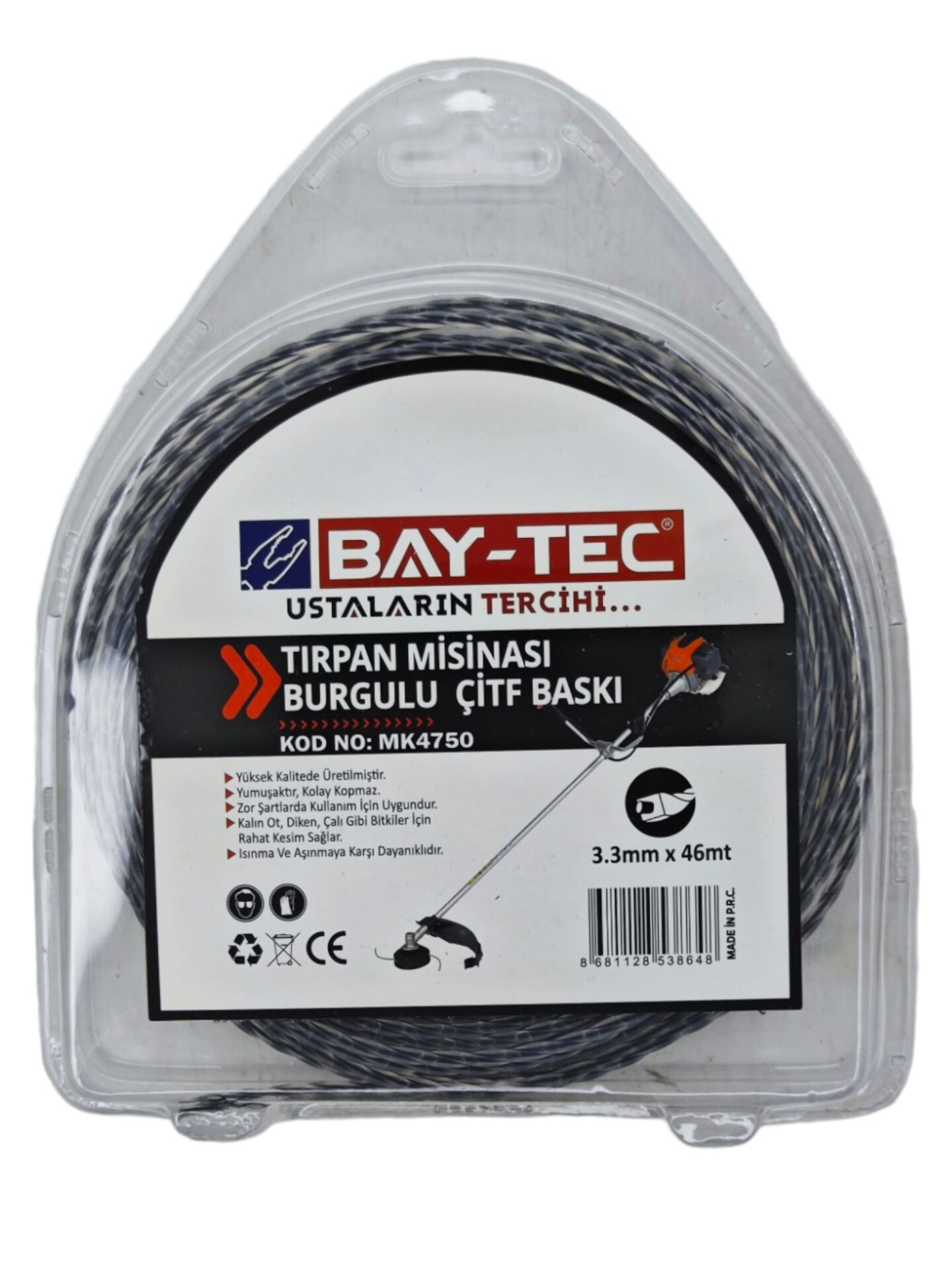 Mk4750   Bay-Tec Tırpan Ot Misinası 3.3Mm (Burgulu)