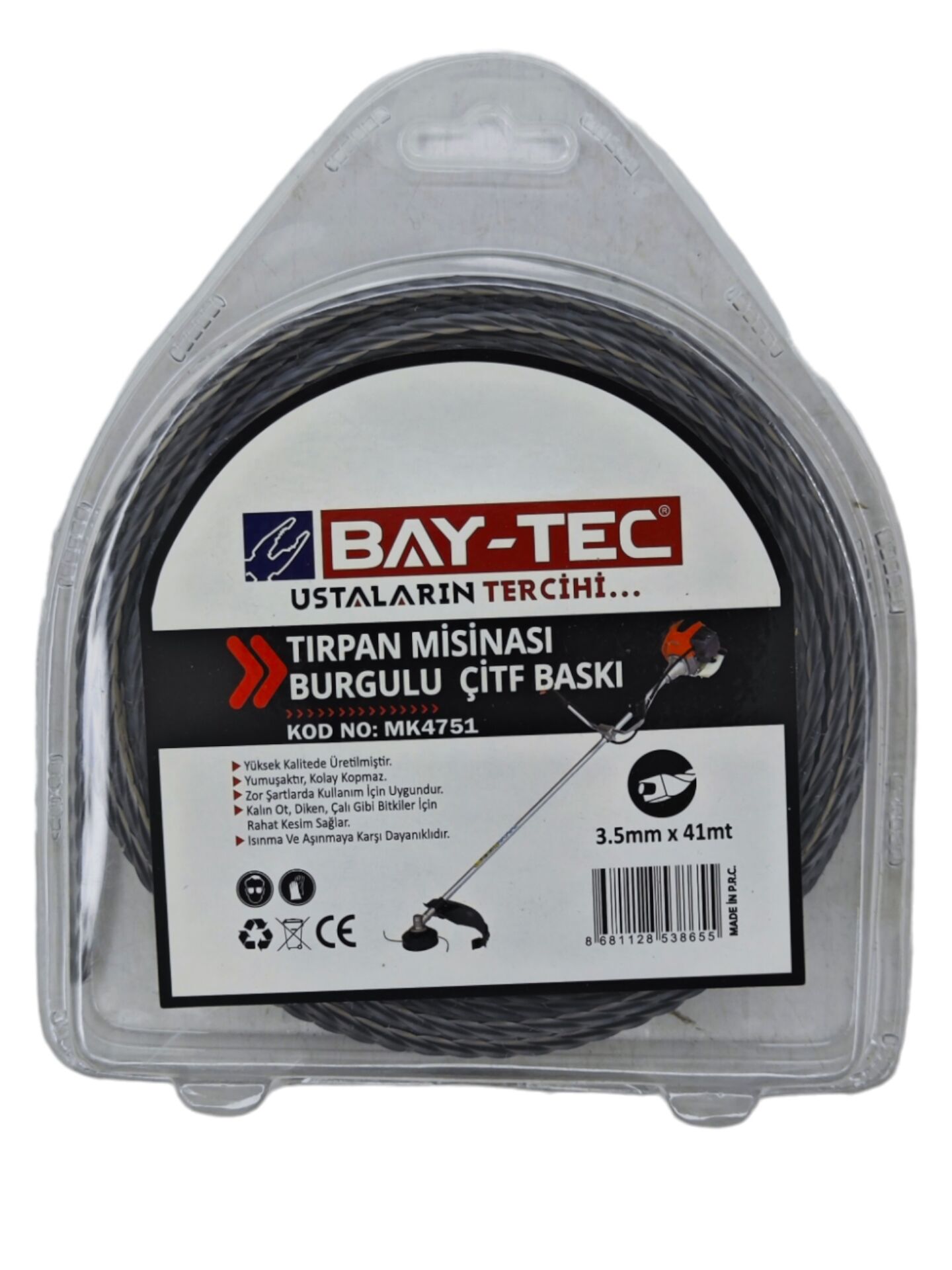 MK4751   Bay-Tec Tırpan Ot Misinası 3.5mm - Burgulu