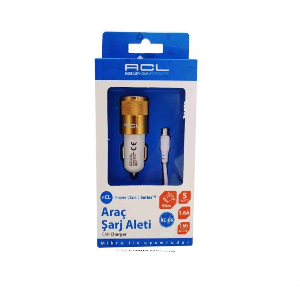 AC-06   ACL US2 Araç Şarji 1.6A (Micro)