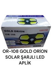 Or-108   Gold Orion Solar Şarjlı Led Aplik - Sensörlü