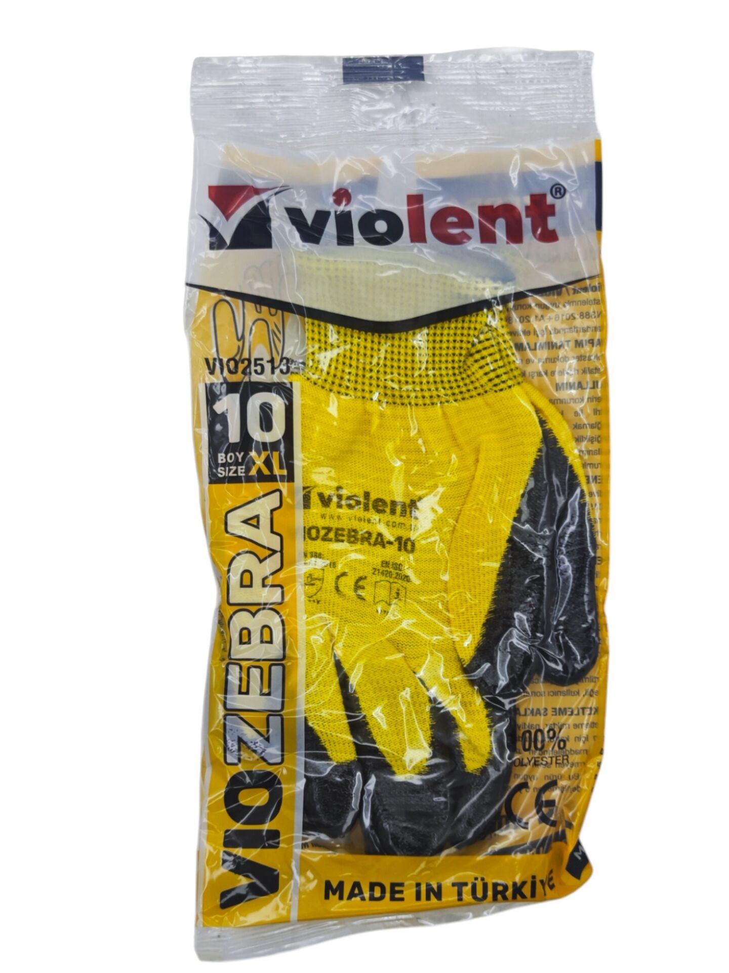 VIO2513   Violent Sarı/Siyah VioZebra Eldiven 10''
