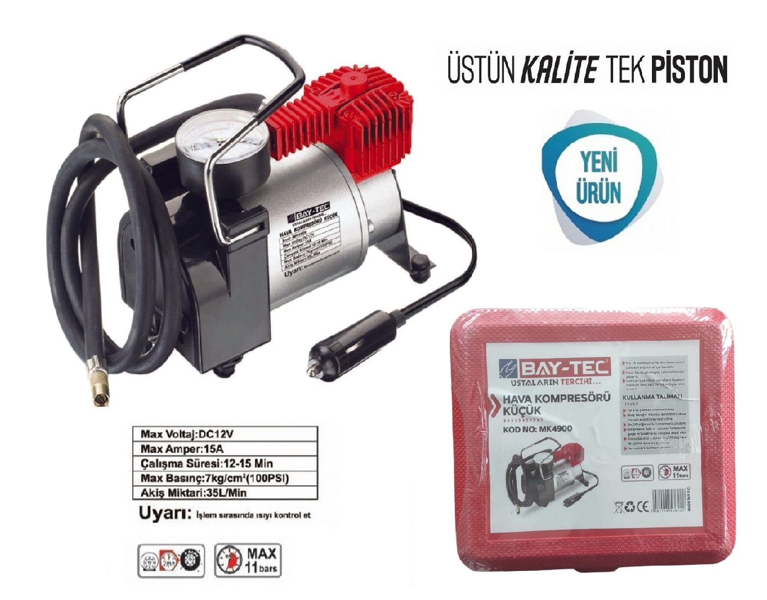 MK4900   Bay-Tec Hava Kompresörü 15Amp - Küçük