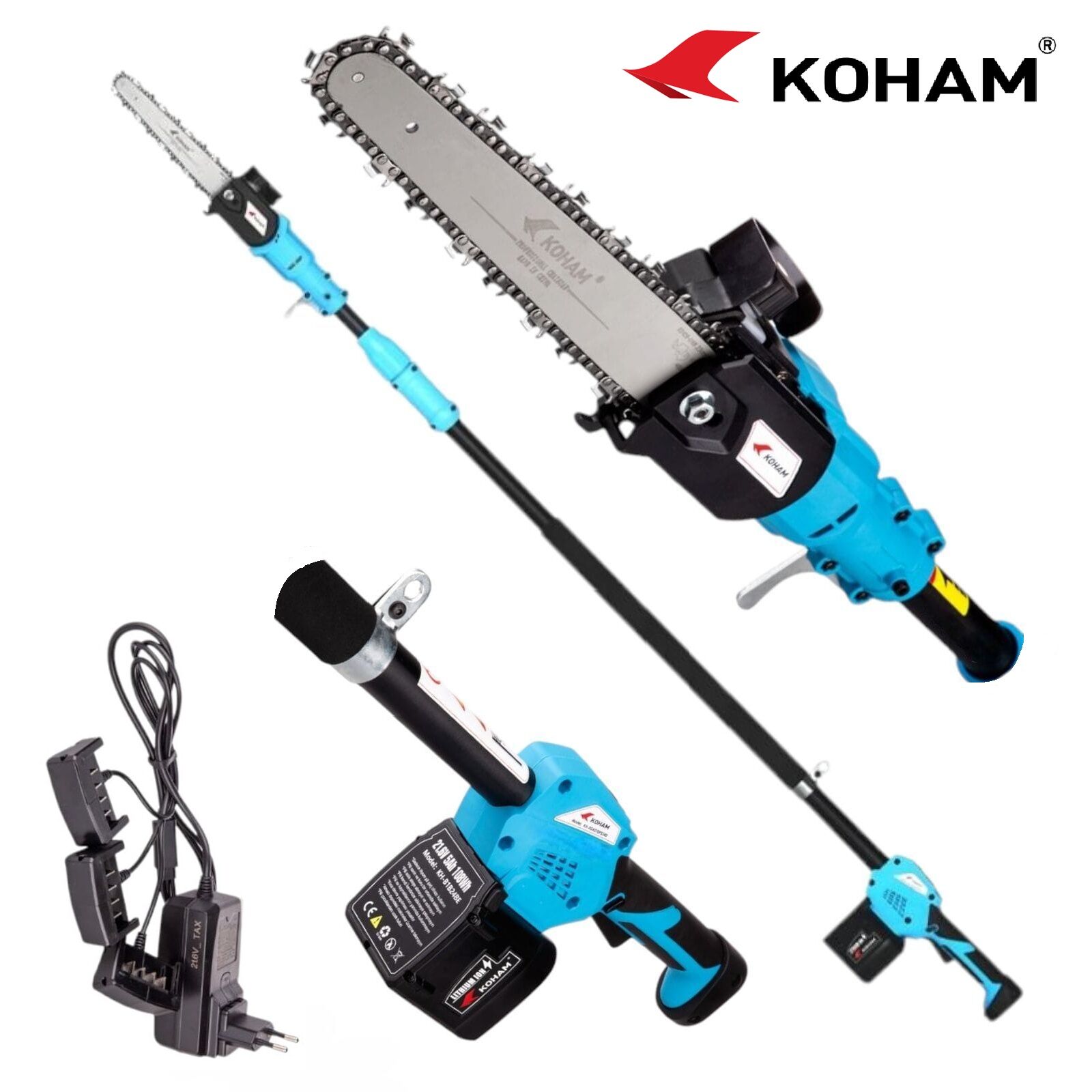 KH-HPS1808E   Koham Şarjlı Yüksek Dal Budaama Testeresi