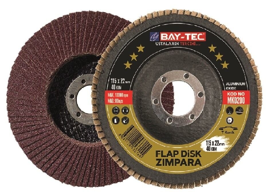 MK0200   Bay-Tec Flap Disk Zımpara 115mm - 40 Kum