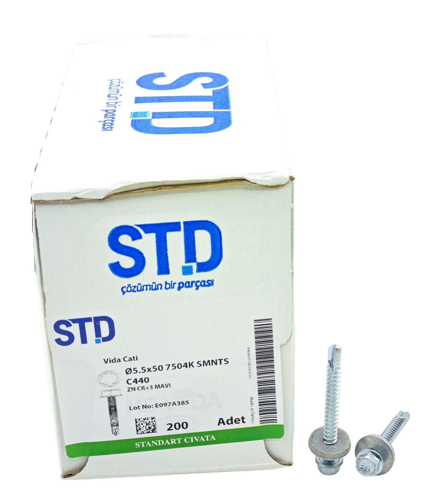 5550   STD 5.5*50mm Matkap Uçlu Trapez Çatı Vida 200lü