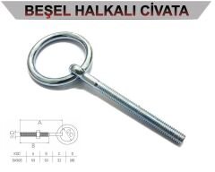 Ba908   Beşel Halkalı Civata M8