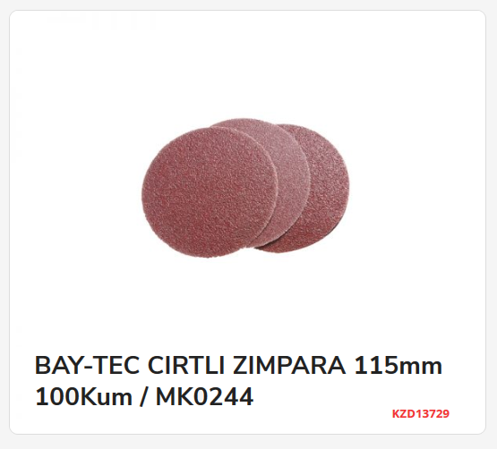 Mk0244   Bay-Tec Cırtlı Zımpara 115Mm 100Kum