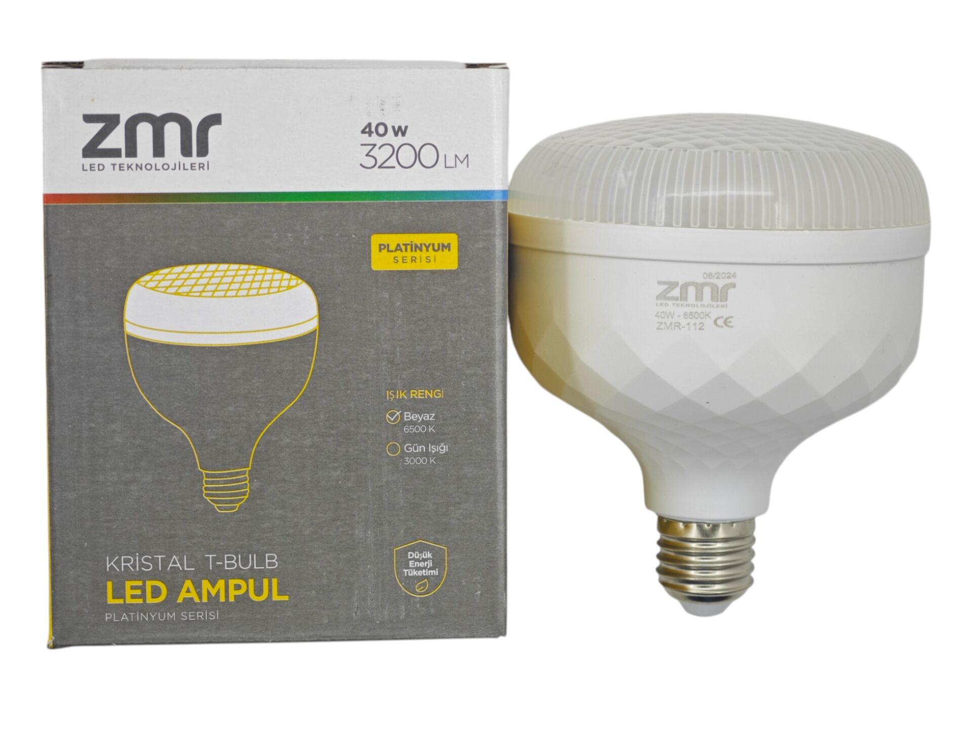 ZMR-112/D   ZMR E27-40W Kristal T-Bulb Led Ampul