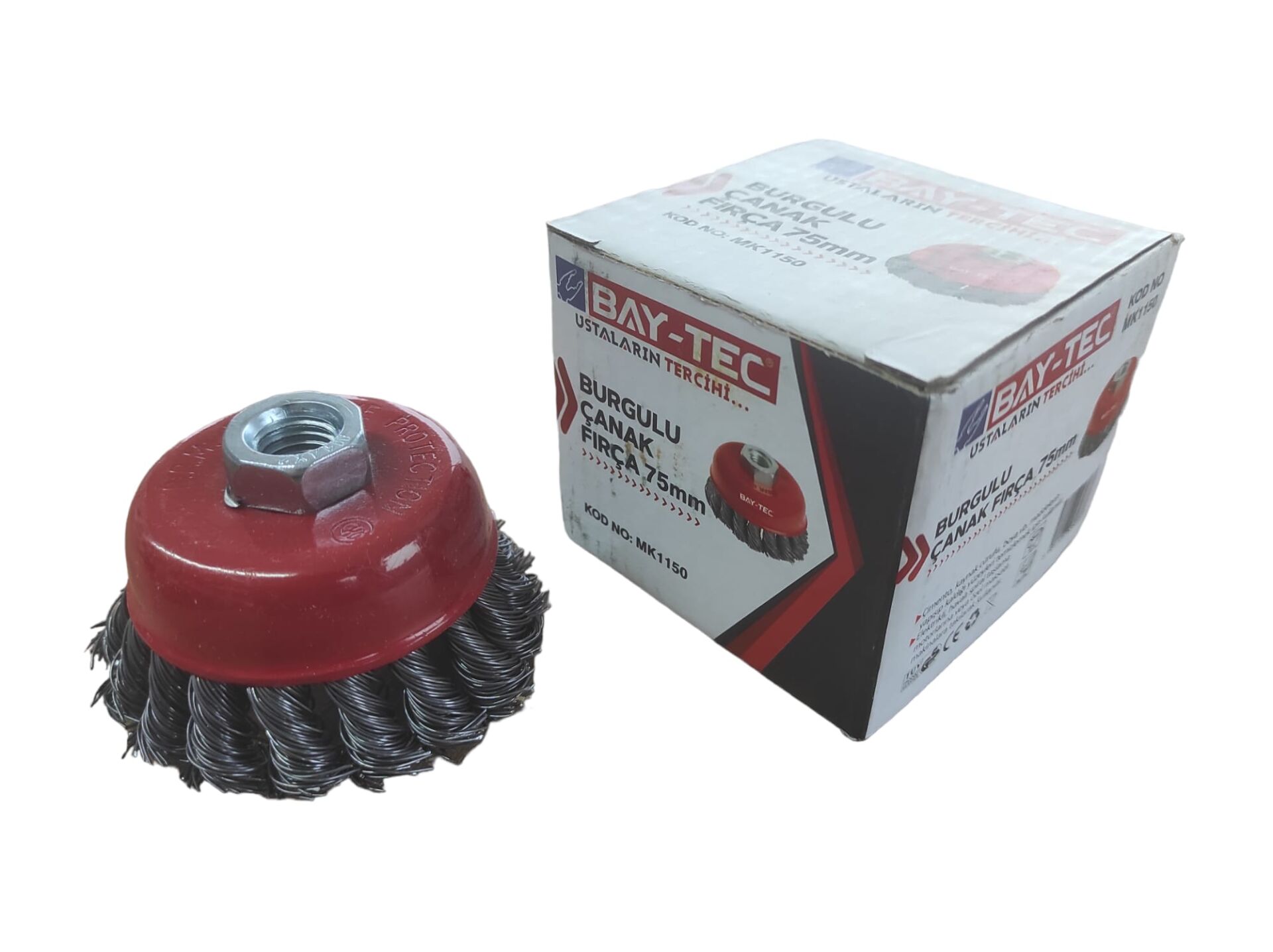 Mk1150   Bay-Tec Burgulu Çanak Fırça 75Mm