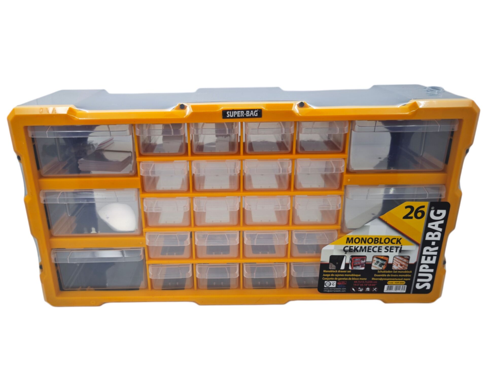 ASR-6004   Super-Bag 26lı Yatay Organizer Monoblock Çekmece Seti