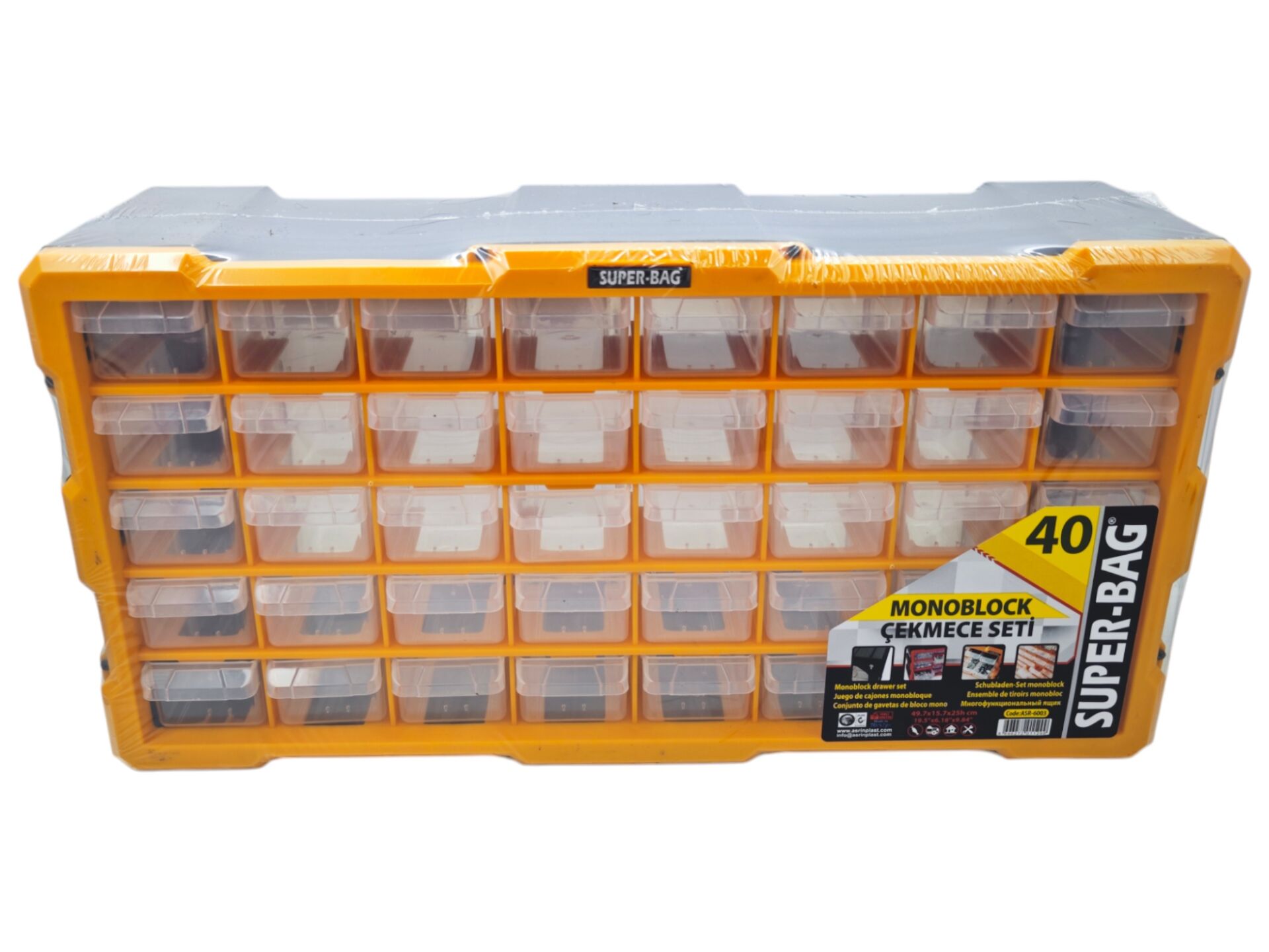 ASR-6003   Super-Bag 40lı Yatay Organizer Monoblock Çekmece Seti