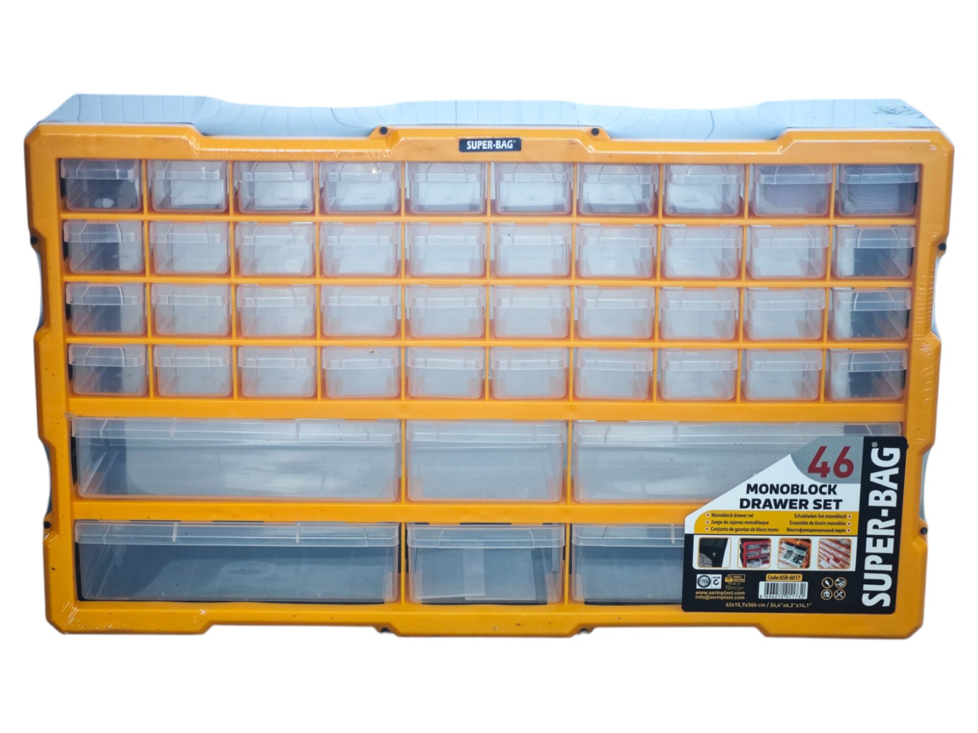 ASR-6017   Super-Bag 46lı Yatay Organizer Monoblock Çekmece Seti