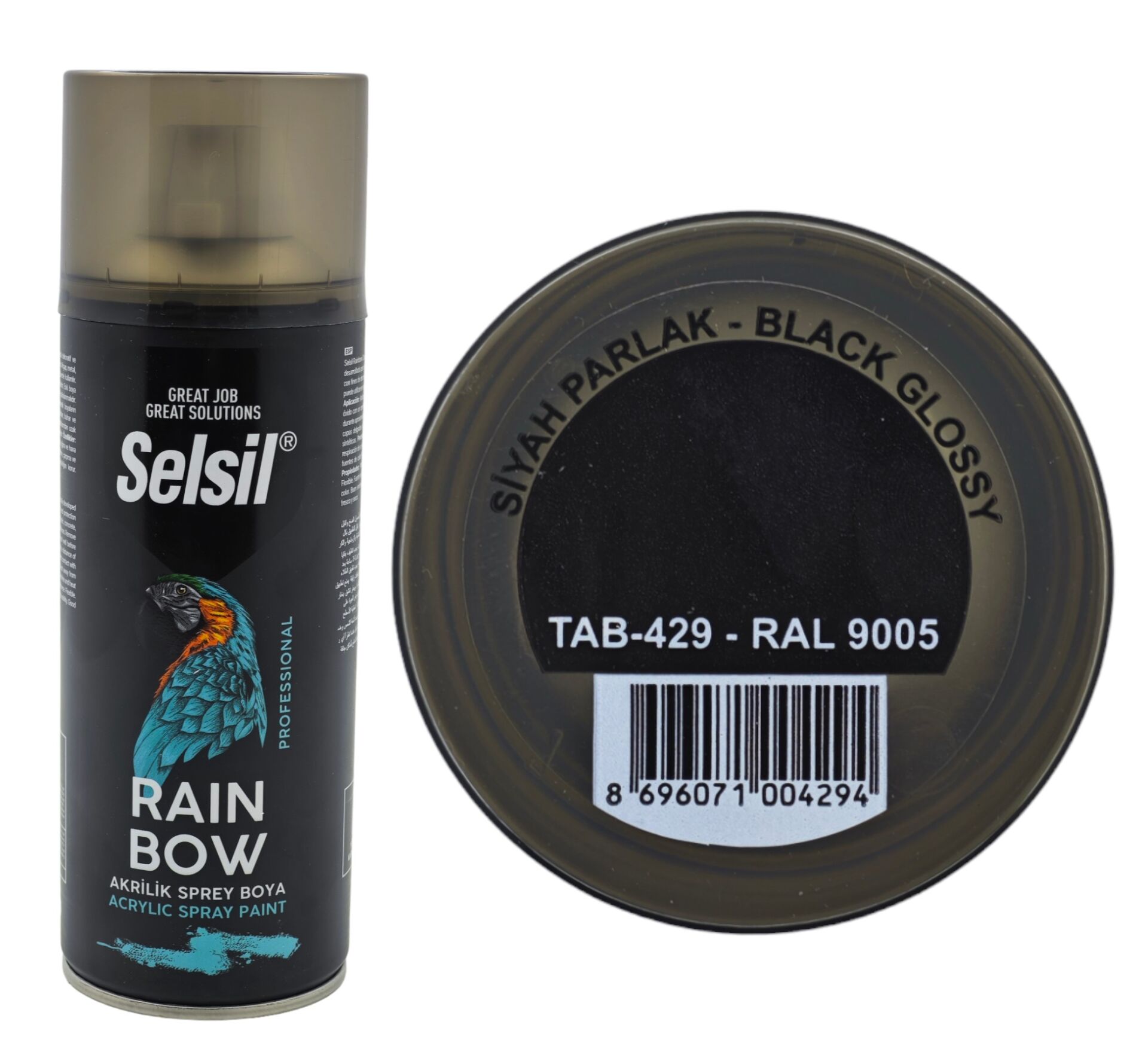 TAB-429   Selsil Raınbow Akrilik Sprey Boya 400ml - Siyah Parlak