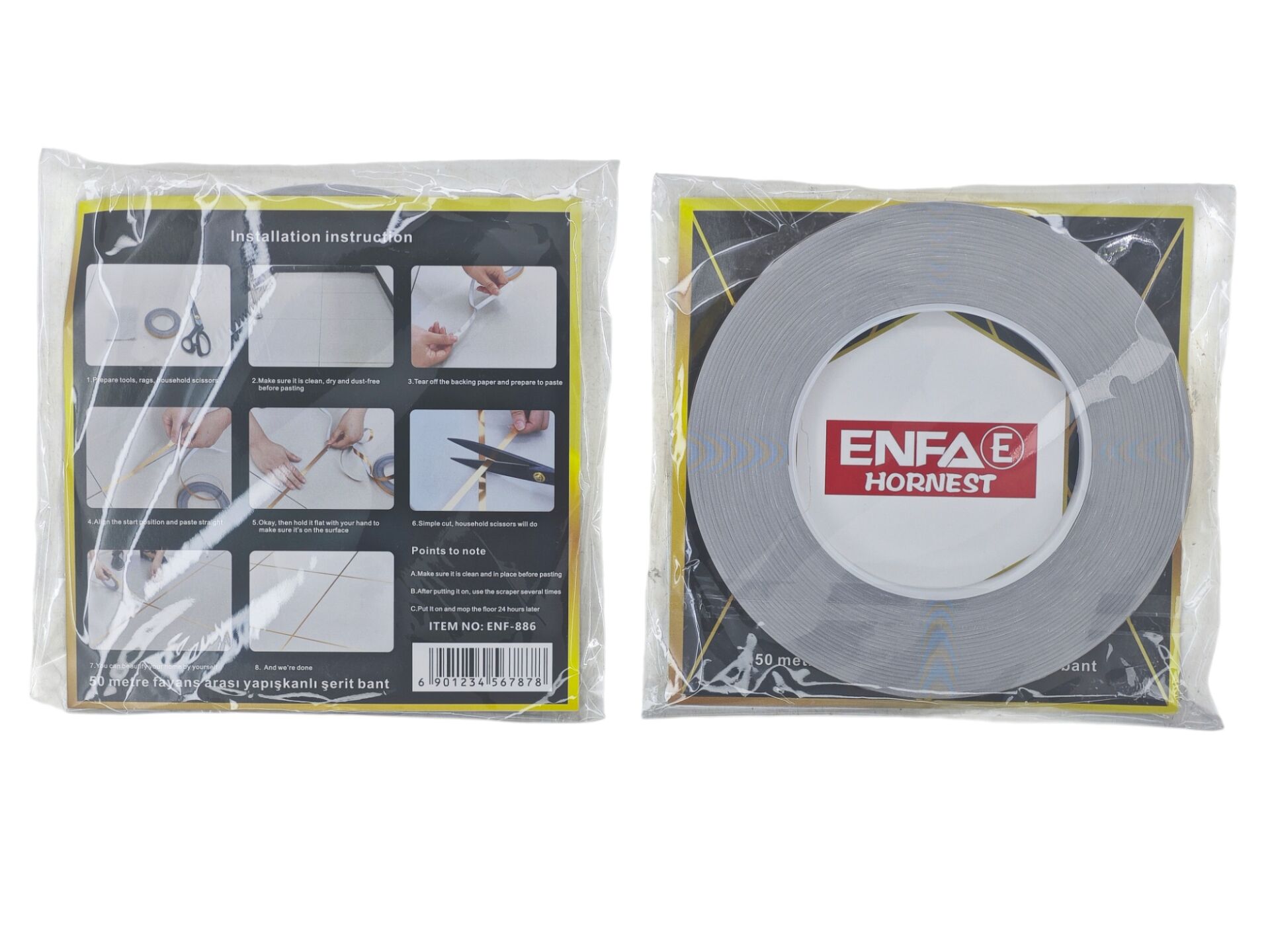 ENF-886   Enfa Fayans Arası Yapışkanlı Bant 50m -Gri