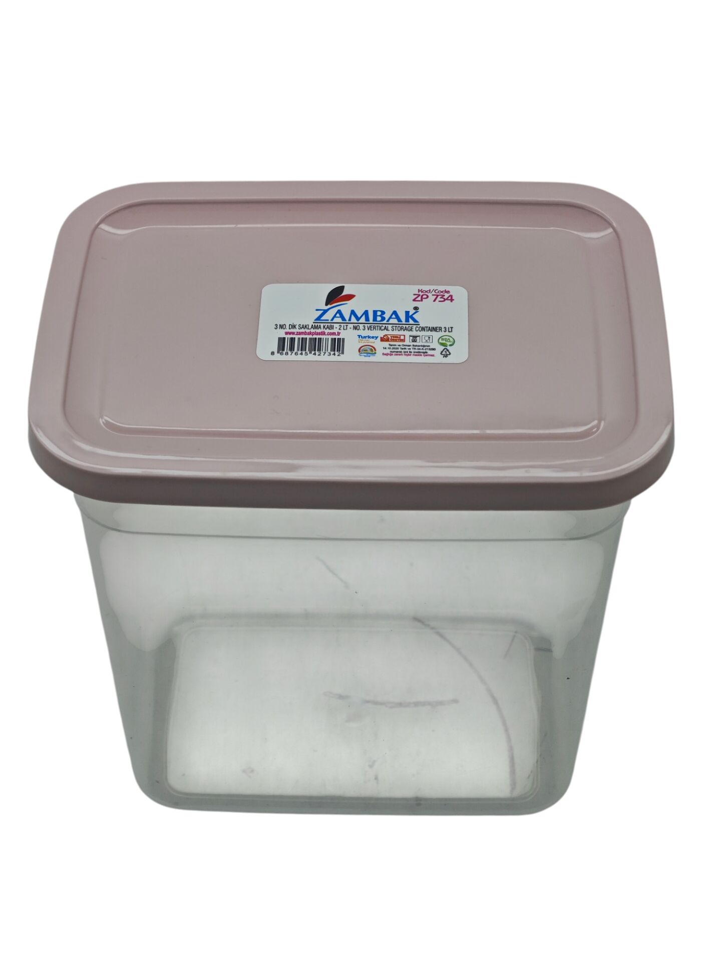 ZP734   Zambak Plastik Dik Saklama Kabı 2lt