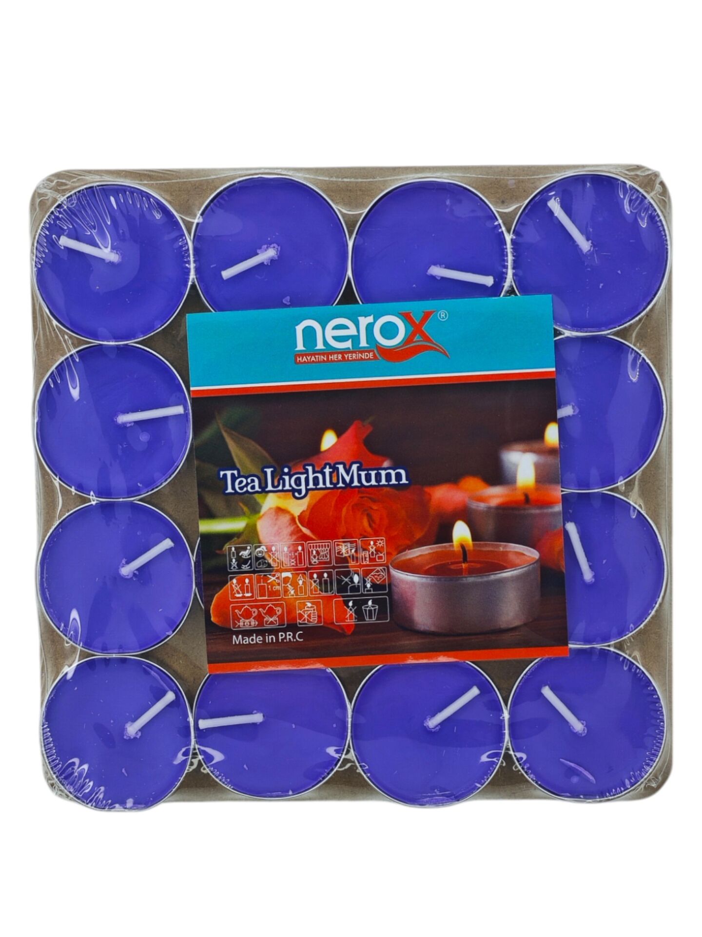 NRX-38R   Nerox Tea Light Mum 16lı - Renkli
