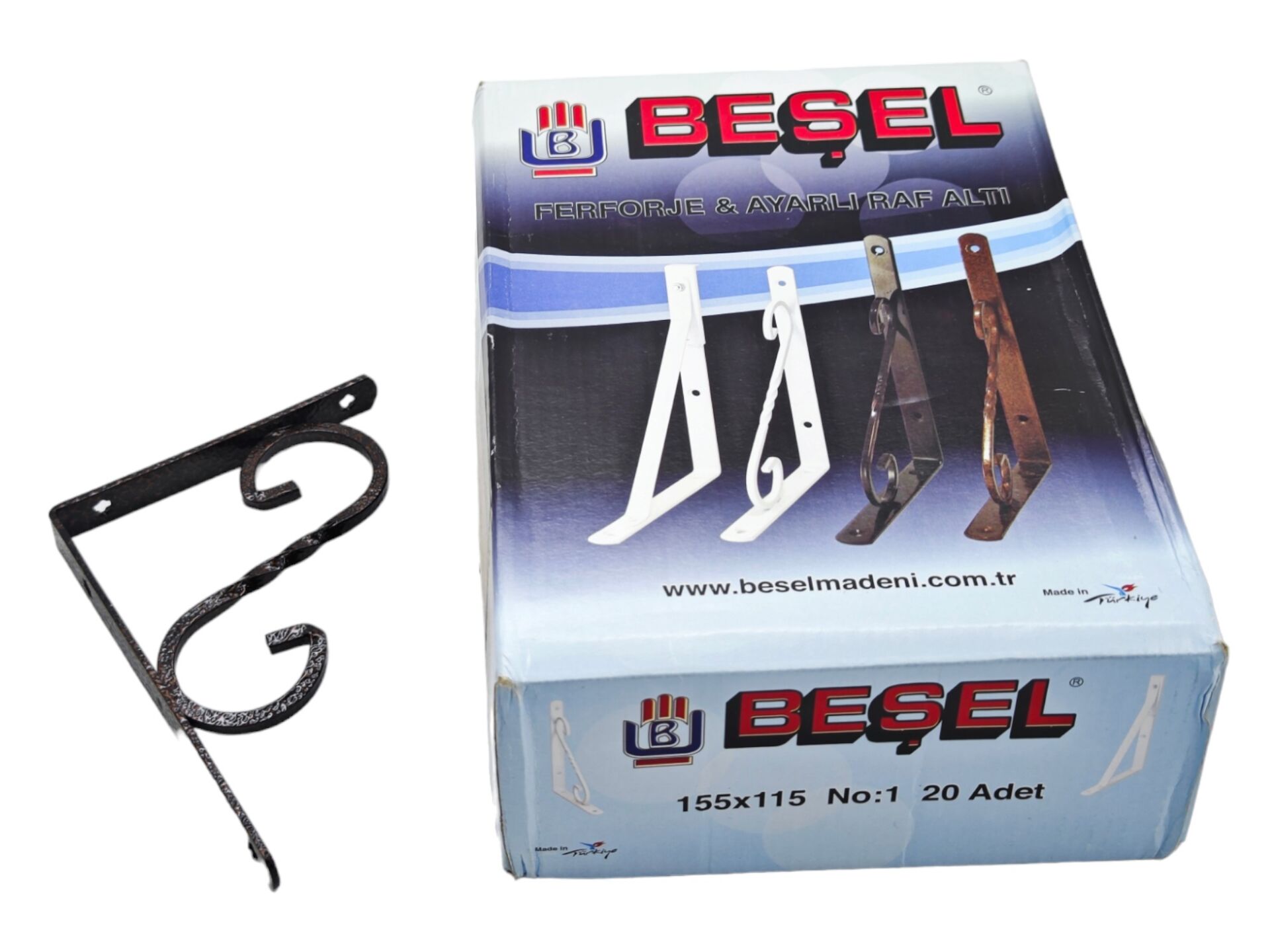 Ba341B   Beşel Ferforje Raf Altı Ayak No:1 15*11Cm - Bakır
