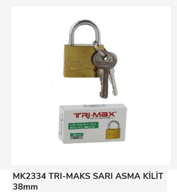 Mk2334   Trı-Max Asma Kilit 38Mm (Sarı)