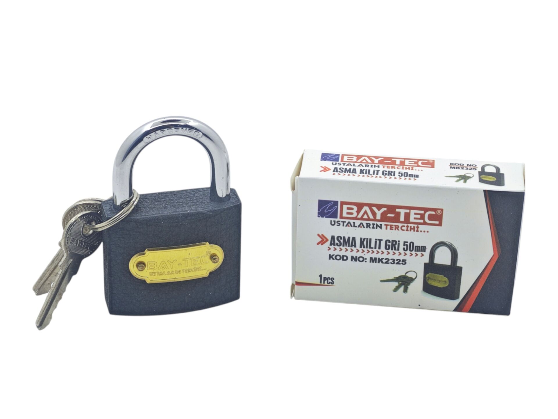 MK2325   Bay-Tec Gri Asma Kilit 50mm