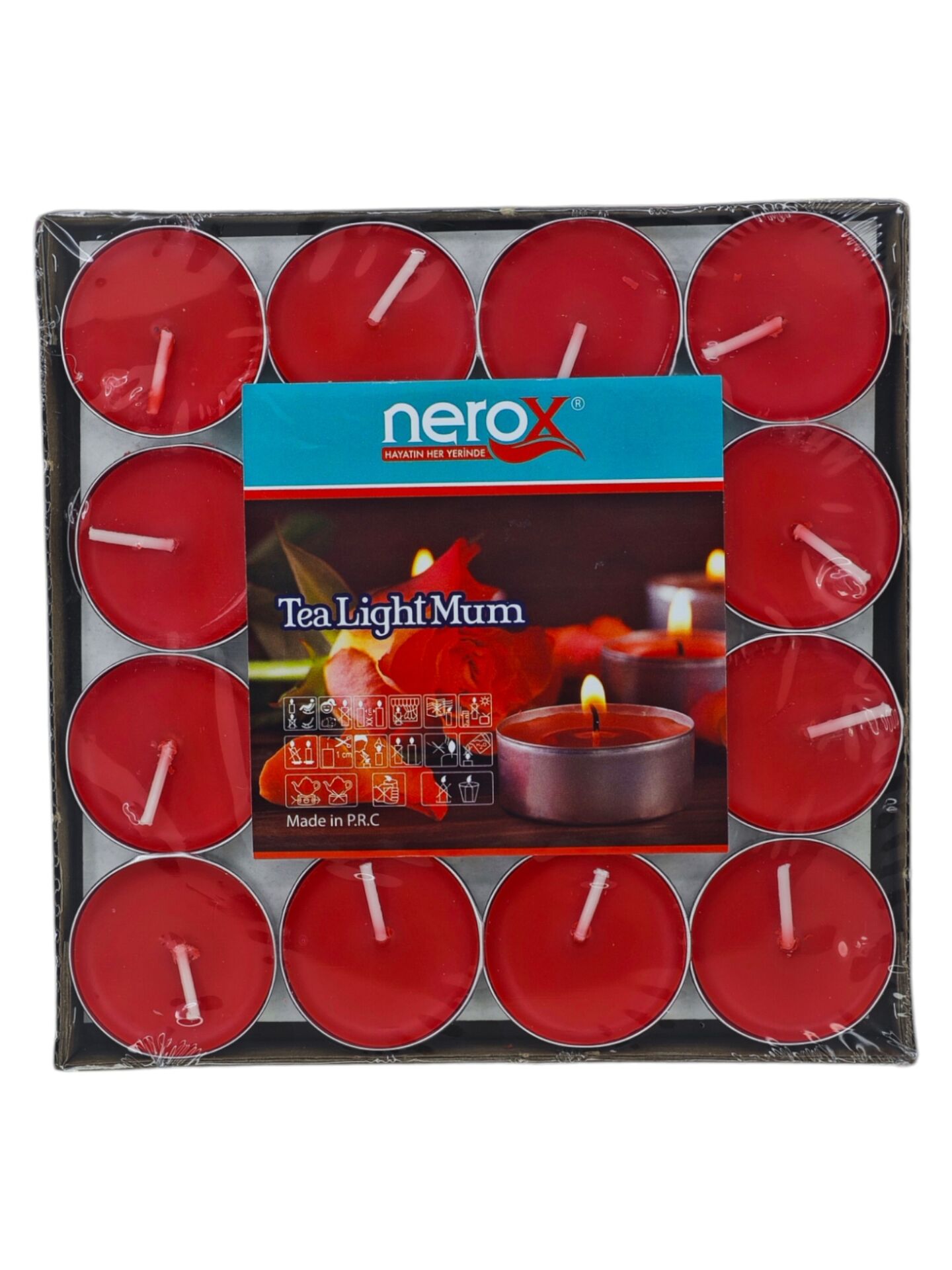NRX-39K   Nerox Tea Light Mum 32li -Krımızı