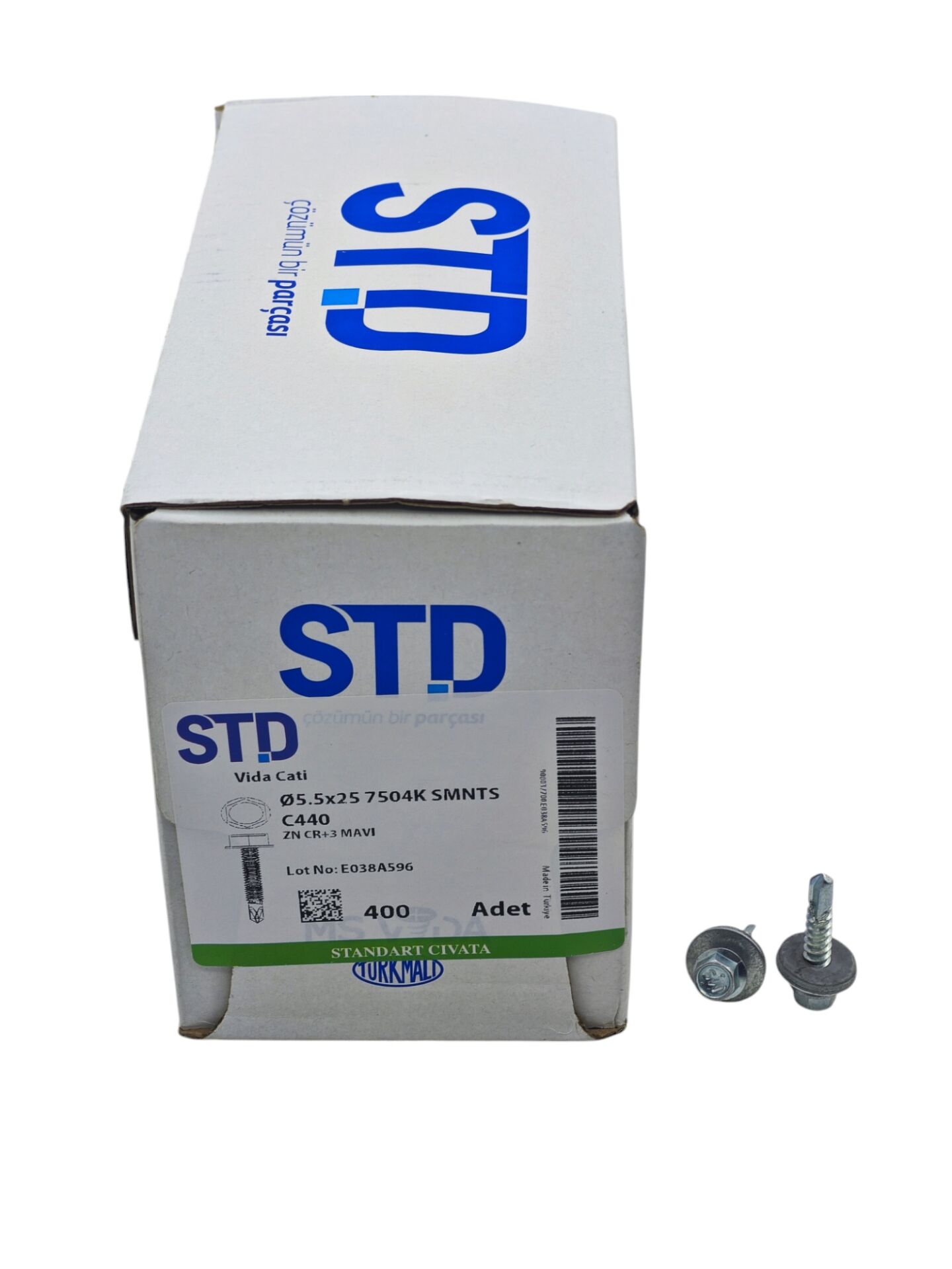 5525   STD 5.5*25mm Matkap Uçlu Trapez Çatı Vıda 400lü
