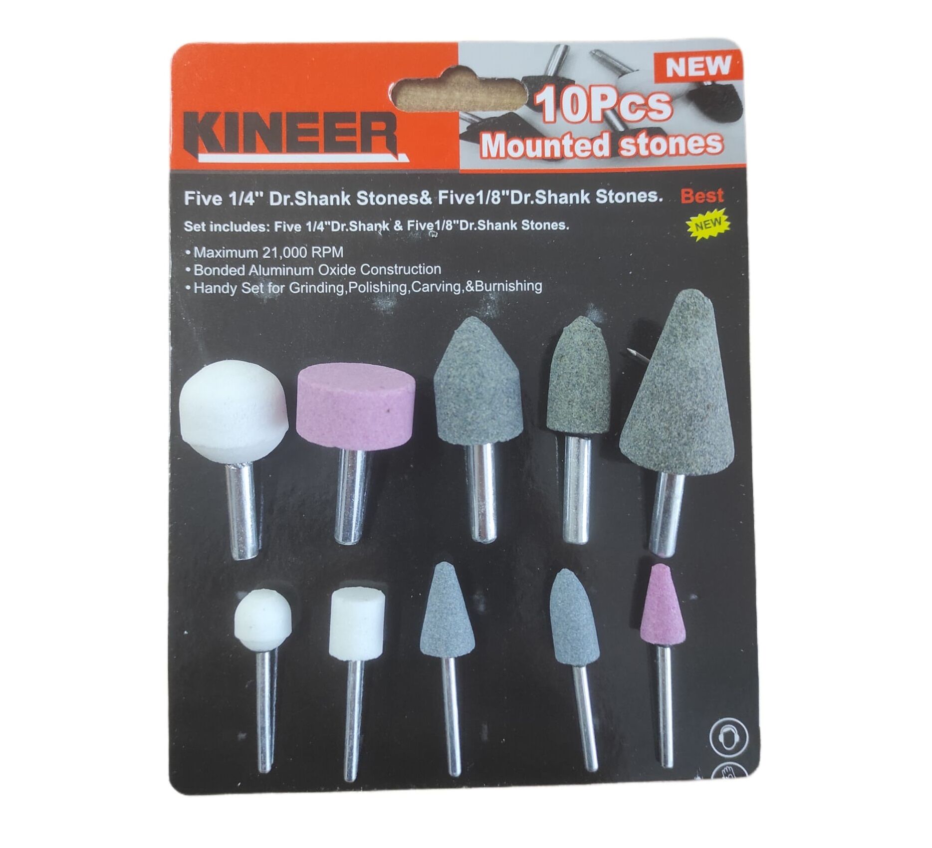 Knr-0101A   Kneer 1/4-1/8 Taşlama Seti 10Prç