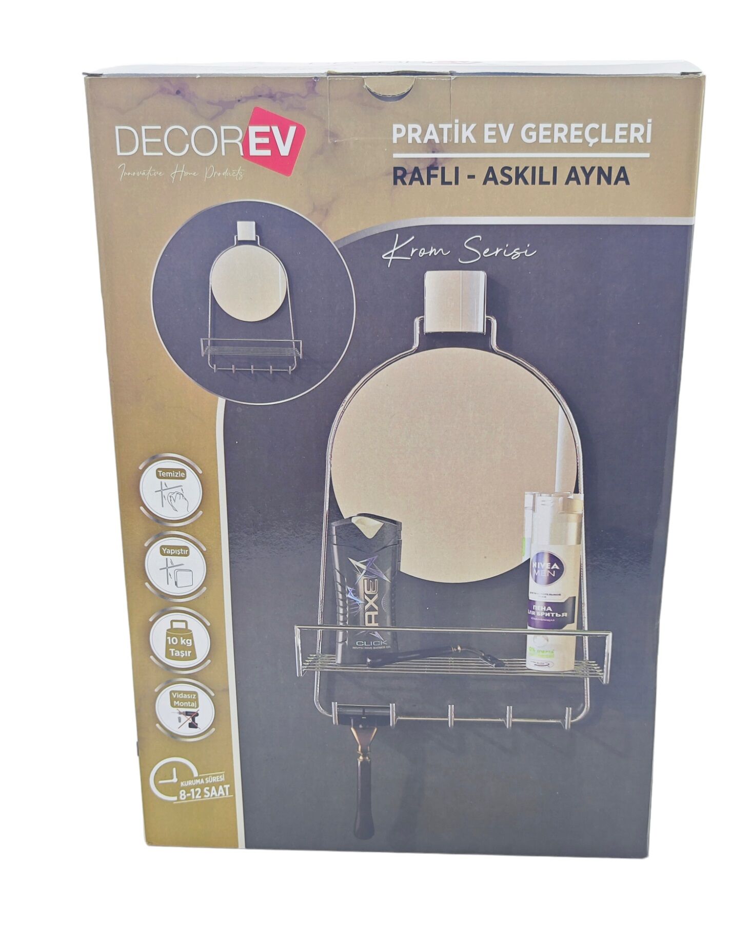 Dc-5596   Decorev Metal Raflı Askılı Ayna