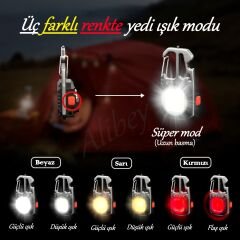 W5138   Cob Keychain USB Type-C Şarjlı Miknatıslı Mini El Feneri