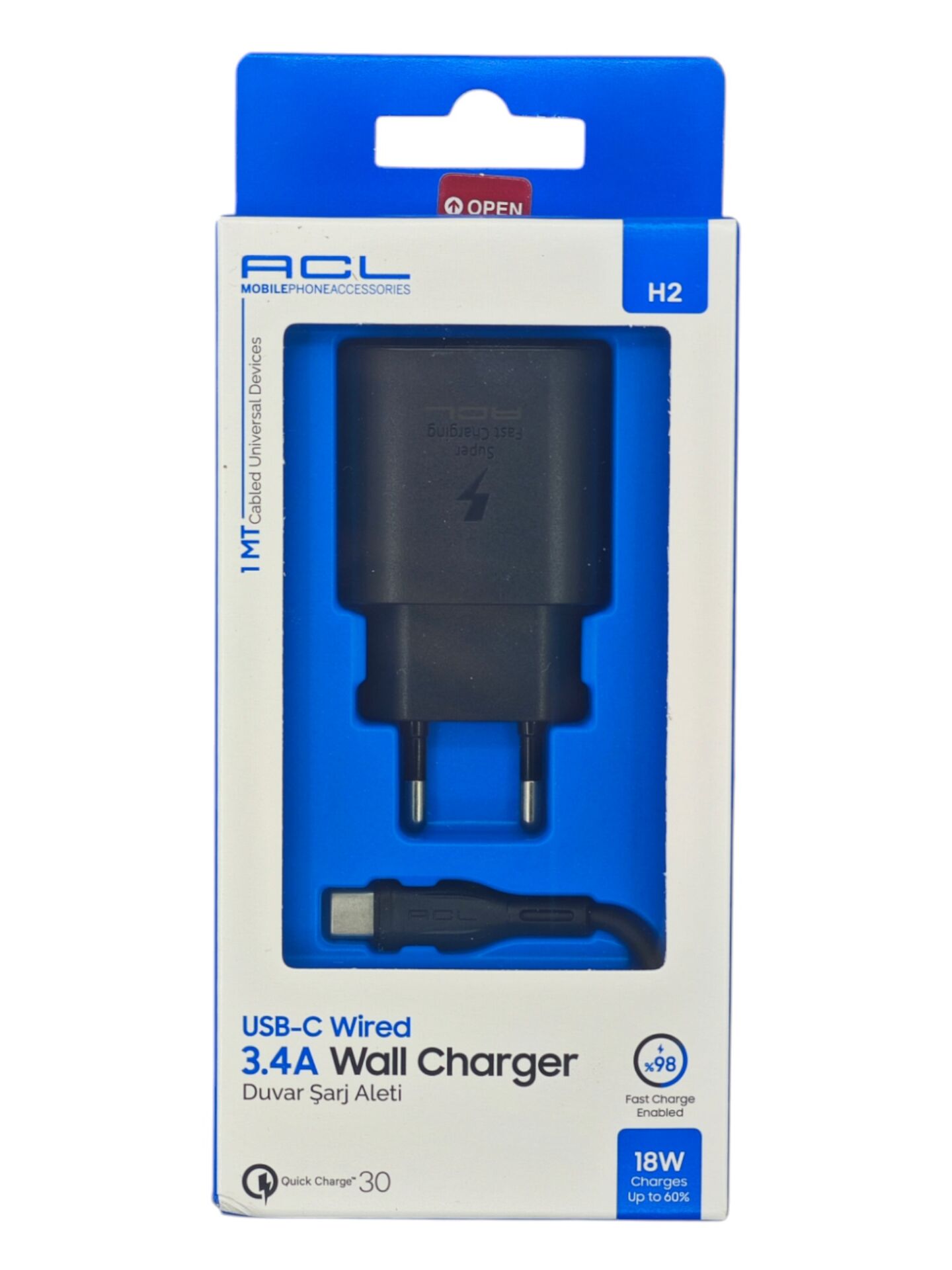 AC-2 H2   Acl 18W 3.4A Type-C Duvar Şarj Aleti