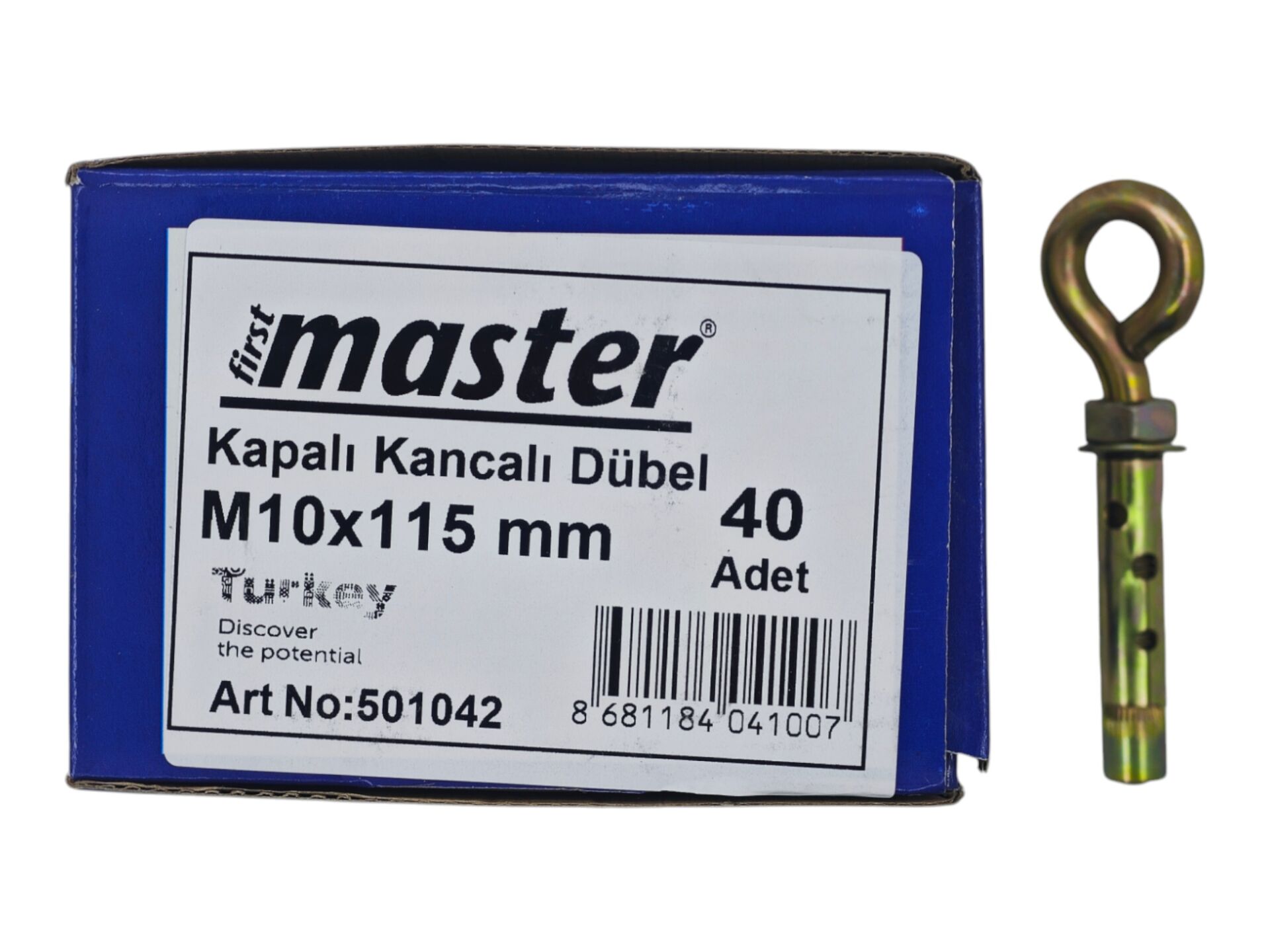 501042   Master Gömlekli Kapalı Kancalı Çelik Dübel M10*115mm
