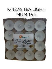 K-4276   Ksmart Tea Light Mum 16lı - Beyaz